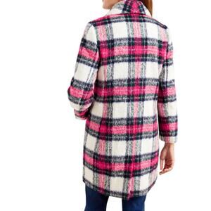 Talbots Coat Womens 8 Plaid Tartan Wool Blend Italian Fabric Preppy Overcoat